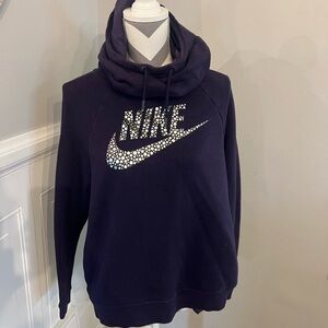 Nike Women's Dark Blue Cowl Neck Sweater